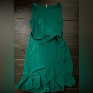 Calvin Klein Asymmetrical Green Dress